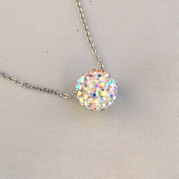 New! Floating Disco Ball Necklace - Picture 2 of 6